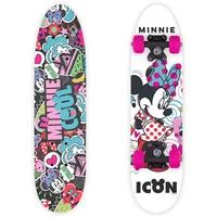 Skateboard Kinder Minnie Mouse Bunt 55x14,5x9,5cm Kunststoff für Anfänger mit ABEC-7 Kugellager Polyurethanräder