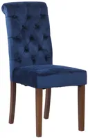DELUKE® Esszimmerstuhl WALES Samt - 98x45x63cm, blau, Holz Gestell | Stühle Esszimmerstühle Stuhl Esszimmer Esstisch Stühle Küchenstuhl