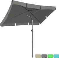 Grandekor Sonnenschirm Balkon Rechteckig 200 x 125 cm Anthrazit Rechteckiger Sonnenschirm mit Schutzhülle Neigungswinkel & Höhe verstellbar Balkonschirm Gartenschirm Terrassenschirm Sonnenschutz UV50+