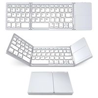 Faltbare Tastatur Universal, tragbare drahtlose Bluetooth-Tastatur, wiederaufladbare Bluetooth-Tastatur, ergonomisch, kompatibel mit Android, Windows, Tablet, Smartphone, Laptop,(Weiß)