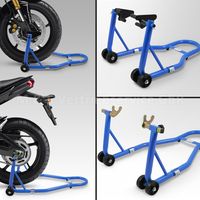 Bituxx Motorradständer hinten & vorn Motorrad Montageständer Transportständer Blau Belastbar bis 250 kg pro Ständer Set Vorn+Hinten Blau MS-15897
