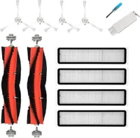 12-teiliges Zubehör-Set für Dreame D9, D9 Max, D9 Pro, L10 Pro Staubsaugerteile, 2 Hauptbürsten, 4 Seitenbürsten, 4 Filter, 1 Reinigungsbürste, 1 Schraubendreher (weiß)