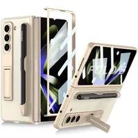 Pouzdro pro Samsung Galaxy Z Fold 5 s drážkou na pero a integrovanou ochranou displeje Zlato