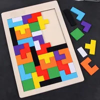 Lernspielzeug, Tetris Spiel Holzpuzzle Set, für Kinder Mädchen Jungen ab 3 4 5 6 7 8 Jahre  Holzspielzeu