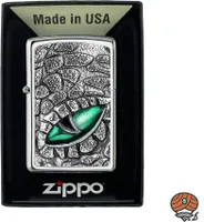 Zippo Benzin-Feuerzeug Kroko Eye grün, unbefüllt