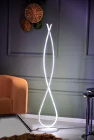 Opviq, Infinity White - White, Stehlampe, 100 % ALUMINIUM, Weiß, 25 x 25 cm