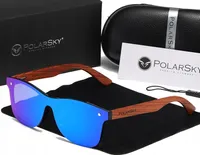 SONNENBRILLE MIT POLARISIERTEM UV400-HOLZ POLARSKY mit Satz