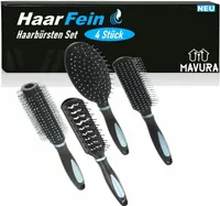 HaarFein Haarbürsten Set Rund Allzweck Entwirren Skelett Sassoon Bürste [4er]