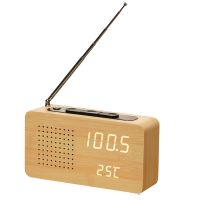 Retro Nachttisch digital Radio Holz Wecker High Definition Grossbild Digitalanzeige Radio mit eingebautem Akku