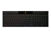 Corsair K100 RGB AIR, Volle Größe (100%), USB + RF Wireless + Bluetooth, Mechanischer Switch, QWERTZ, RGB-LED, Schwarz