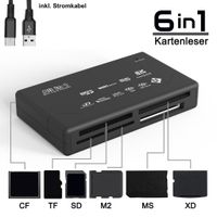 Speicherkartenleser Cardreader 7 in1 Card Reader für USB Micro SD SDXC SDHC TF UHS-I MMC Adapter Kartenlesergerät Multi Kartenleser Lesegeraet