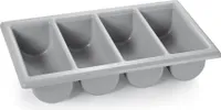 GN Besteckkasten 1/1 mit 4 Einteilungen Polyethylen grau Gastro