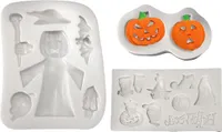 Halloween-Kürbisform, Süßigkeiten-Silikon-Schokoladenbackform, antihaftbeschichtet, DIY-Bastel- und Fondant-Formen für Party-Dekoration, 3 Stück