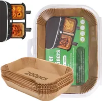 200 Airfryer-Backbleche, rechteckig, 22 x 14 cm, passend für Ninja AF300EU, AF400EU, Princess und andere Dual-Zone-Airfryer