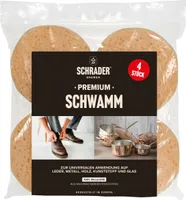 SCHRADER Premium Schwamm 4 Stk. - Zum Auftragen und Auspolieren von Reinigungs- und Pflegemitteln - S1400401
