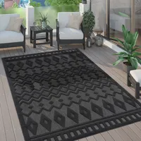 Outdoor Teppich wetterfest Boho & Skandi 3D-Optik für Terrasse, Balkon & Garten Grösse 200x280 cm