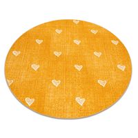 Teppich für Kinder HEARTS Kreis Jeans, vintage Herzen - orange orange rund 200 cm