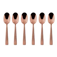 Sambonet Cortina Edelstahl/PVD Kupfer Mokkalöffel Set 6
