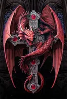 5D Diamond Painting Diamant Malerei Painting Bilder, Rot Drachen Kreuz Game of Thrones Tiere Full Set Groß DIY Diamant Gemälde Malen Nach Zahlen, 30*40cm