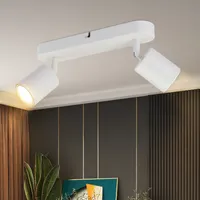 ZMH LED Deckenleuchte Weiß 2 Flammig Deckenlampe  Deckenstrahler Modern GU10 Metall Deckenspots Schwenkbar 330° für Wohnzimmer Schlafzimmer Flur