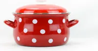 Belis Emaille-Topf hoch rot, weißer Punkt 24 cm, 8 l