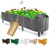 BOGATECO Rollborder dřevěné latě | 30 cm vysoké a 200 cm dlouhé | dřevěný plot | plot z latí ideální jako lemování záhonů | antracitová barva