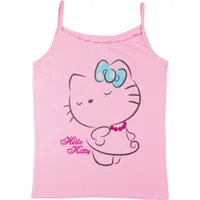 Hello Kitty - T-Shirt Oberteil für Damen Frauen Top Shirt Spaghettiträger Rosa, Größe:44-46