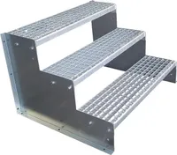 3 Stufen Standtreppe Modell 2 Treppe Stahltreppe freistehend  Stufenhöhe 18cm Breite 90cm Höhe  54cm verzinkt