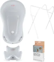 Babywanne, Sitz, Gestell, Abfluss – Grau