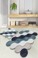 Mijolnir, Circle - Blue, Badematten-Set (2 Stück), Blau, 60 x 100 cm