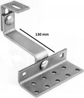 80x Photovoltaik Dachhaken verstellbar Solar PV Halterung Edelstahl 5mm , 13cm 130 mm | A2