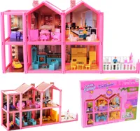Malplay Puppenhaus Mit Möbeln Und Zubehör Inkl. Familie Figuren Und Auto Tolles Geschenk Für Kinder ab 3 Jahren