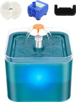2L fontanna dla kota 3 tryby picia wody fontanna z pompą LED do nocnego odpoczynku fontanna dla zwierząt domowych powolny dozownik wody z 2 bawełnianymi filtrami dla kotów i małych psów