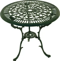 DEGAMO Gartentisch Bistrotisch Esstisch Jugendstil 70cm Durchmesser rund, Nostalgie-Optik, dunkelgrün, wetterfest
