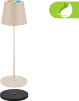 RGBW LED Tischleuchte kabellos IP44 Akku Tischlampe Ladestation Dimmbar Touch