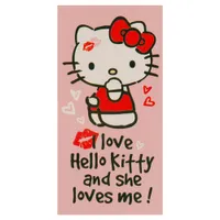 Hello Kitty - Handtuch, Velours TA11308 (Einheitsgröße) (Babyrosa/Weiß/Schwarz)