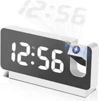Projektionswecker Digitalwecker aufladbar mit 180° Projektor, LED-Digitaluhr Doppelalarm