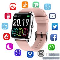Smartwatch Bluetooth Touchscreen Armbanduhr Smartband Blutdruckmessung Wasserdicht Fitness Tracker Armband Pulsmesser Uhr Android IOS Wasserdicht für Damen Herren + 2 Armbander