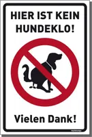 Dreifke® Schild Hier ist kein Hundeklo! | stabiles Alu-Schild mit UV-Schutz 2... weiß (200x300mm) Alu