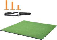 SucceBuy 5x5ft golfová podložka na odpal, zahustená umelá tráva, golfová tréningová pomôcka s 3 gumovými odpaliskami, tréning v interiéri a exteriéri