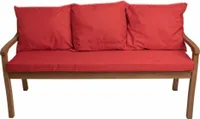 Poduszki na ławkę ogrodową ,Siedzisko 150x60x7 + oparcie 3x 56x50cm| Poduszki na huśtawkę dla 3 osób| Zestaw poduszek ogrodowych czerwony