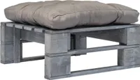 Outdoor-Ottomane Paletten mit Kissen in Grau Holz Grau
