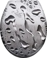 WC-Sitz mit Absenkautomatik Toilettendeckel Toilettensitz aus Hartplastik Antibakteriell Klodeckel aus Duroplast Universal Größe(Wassertropfen) CEEDIR