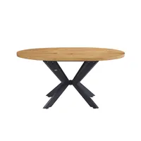 HOME DELUXE Essgruppe Rund Ausziehbar AVENTURA inkl. Sternfuß - 120-160 x 120 cm Light Oak 6 Stühle Hellbraun
