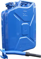 Metallkanister blau 20 Liter inkl. Ausgießer flexibel + Halter Benzin Diesel