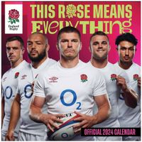 England RFU - Nástenný kalendár "2024", štvorcový TA11305 (jedna veľkosť) (červená/biela/zelená)