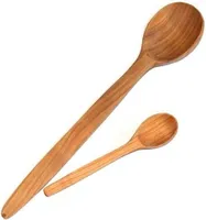 Kirschholzlöffel 2er Set | Küchenlöffel aus Holz | Öko Küchenutensilien | Set Koch- und Servierlöffel