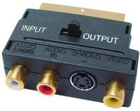 3x Cinch-Buchse IN/OUT Scartstecker 21-Pin Goobay 50122 Scart zu Composite Audio Video Adapter 
