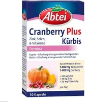 Abbey | Brusnice plus tekvica zinok, selén, vitamíny skupiny B | 30 kapsúl