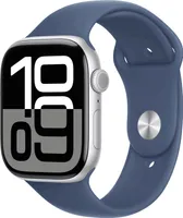 Apple Watch Series 10 GPS + Cellular 46mm Silver Aluminium Case mit Denim Sport Band